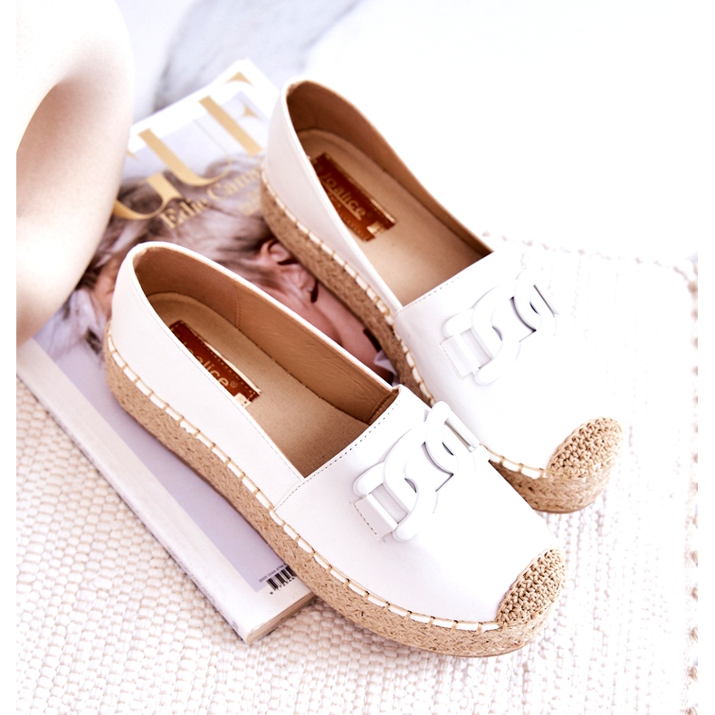 FB2 Espadrillas Classiche Sulla Piattaforma Bianca Di Julianne 4