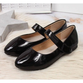 Ballerine laccate nere con velcro Jr Potocki nero 2