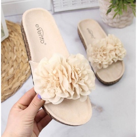 Ciabatte Beige Con Fiori In eVento 1
