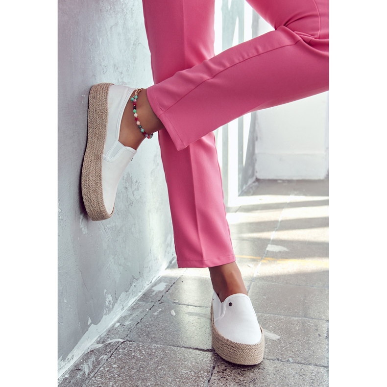 Espadrillas Da Donna Sulla Piattaforma Cross Jeans JJ2R4013C Bianco 2
