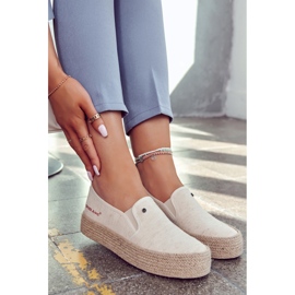Espadrillas Da Donna Sulla Piattaforma Cross Jeans JJ2R4014C Beige 2