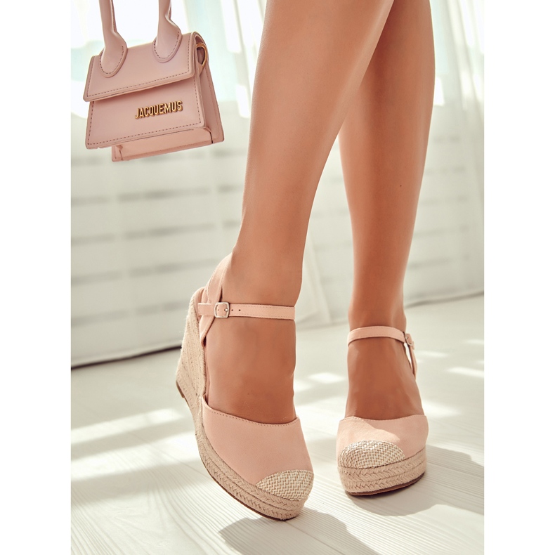 FW1 Espadrillas Da Donna Su Una Piattaforma Intrecciata Canillo Rosa 1