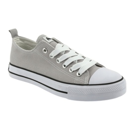 Sneakers allacciate scarpe da donna American Club grigie grigio 1