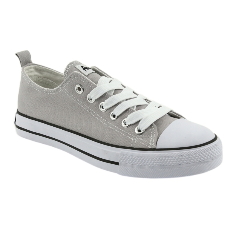 Sneakers allacciate scarpe da donna American Club grigie grigio 1