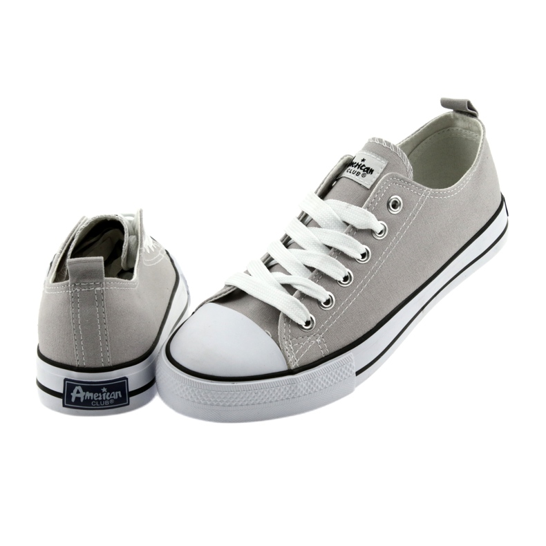 Sneakers allacciate scarpe da donna American Club grigie grigio 2