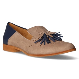Mocassini Filippo 04484-04/00-5 Camoscio Beige + Blu Navy 1