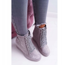 Sneakers Donna Lu Boo Con Catene Scamosciato Grigio Monica 2