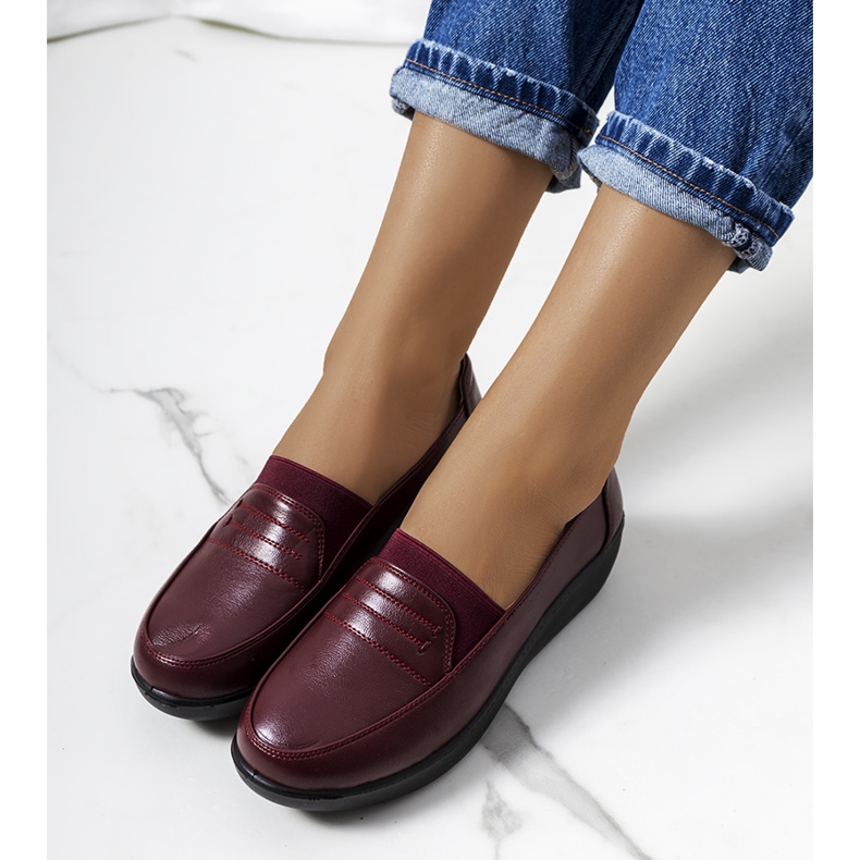 Mocassini Ziggy marrone rossiccio su tacco a zeppa rosso multicolore 1