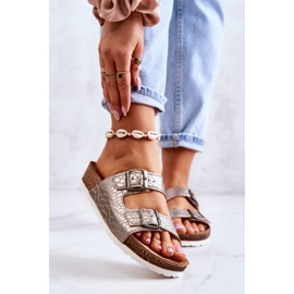 Ciabatte Donna Fibbie Inblu NM000027 Argento beige 1