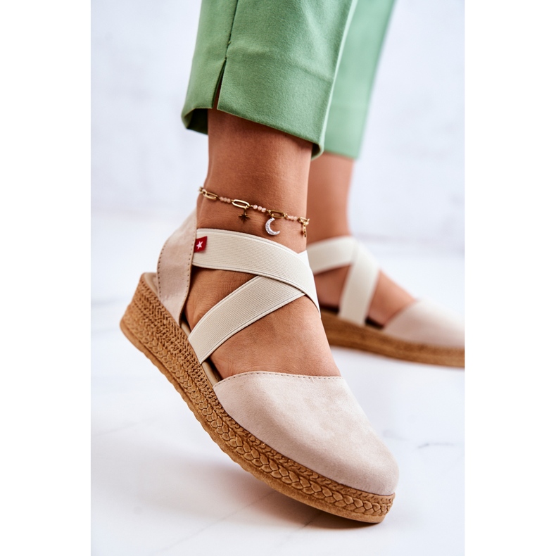 Espadrillas da donna in camoscio Big Star JJ276038 Beige 2