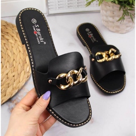 Ciabatte nere con catena W S. Barski nero 1