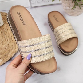 Ciabatte con plateau beige W S. Barski 1