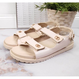 Sandali con velcro beige In S. Barski 2