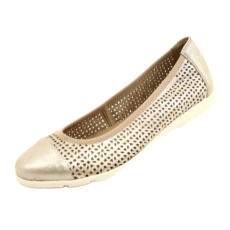 Ballerine traforate da donna Caprice 22151-28 354 Beige - metallizzato 6