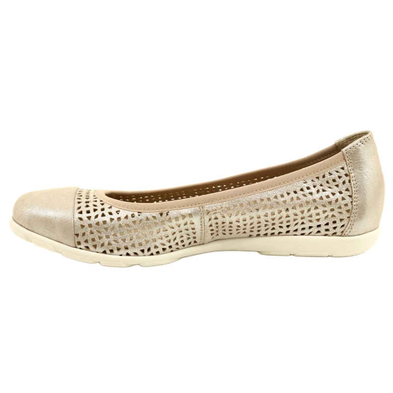 Ballerine traforate da donna Caprice 22151-28 354 Beige - metallizzato 4