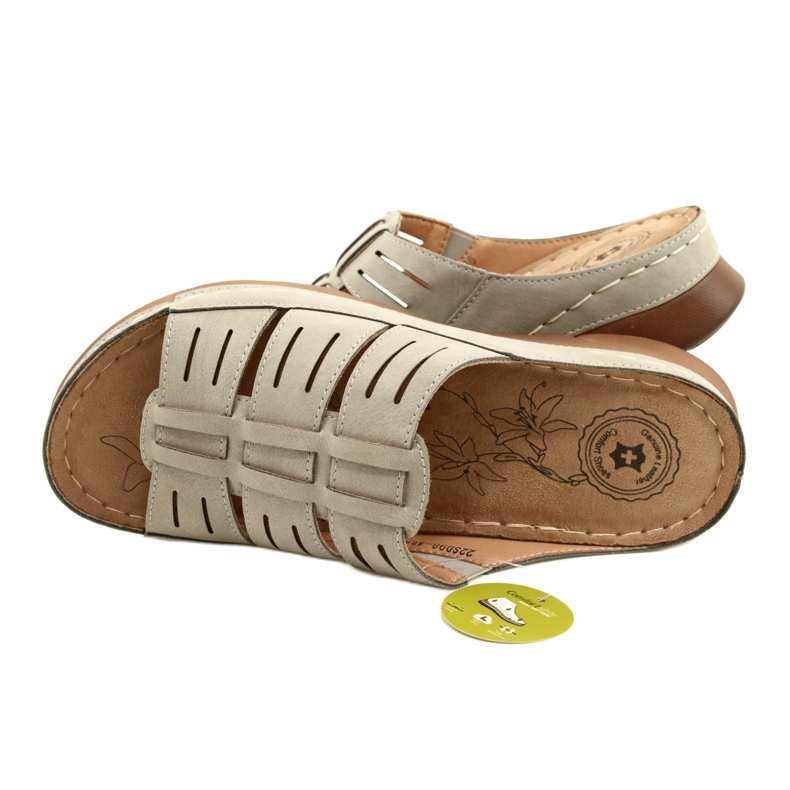 Flip di donne con Openwork Evento 22SD98-4536 Grey Pattern grigio 5
