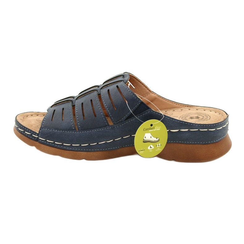 Evento Flip-flop femminile con un pattern blu navy 22SD98-4536 1