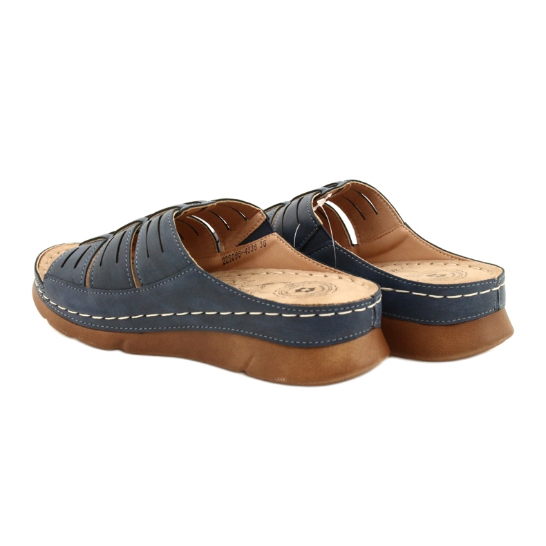 Evento Flip-flop femminile con un pattern blu navy 22SD98-4536 5