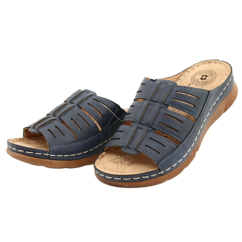 Evento Flip-flop femminile con un pattern blu navy 22SD98-4536 2
