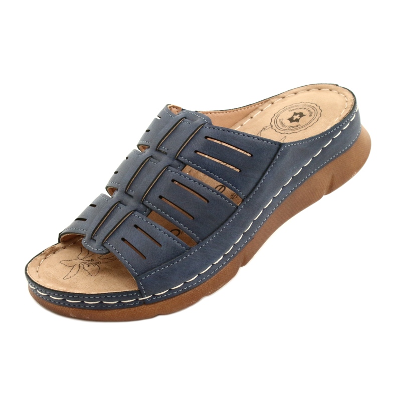 Evento Flip-flop femminile con un pattern blu navy 22SD98-4536 3