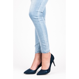 Qinba Tacchi alti in camoscio blu navy multicolore 1