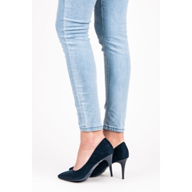 Qinba Tacchi alti in camoscio blu navy multicolore 2