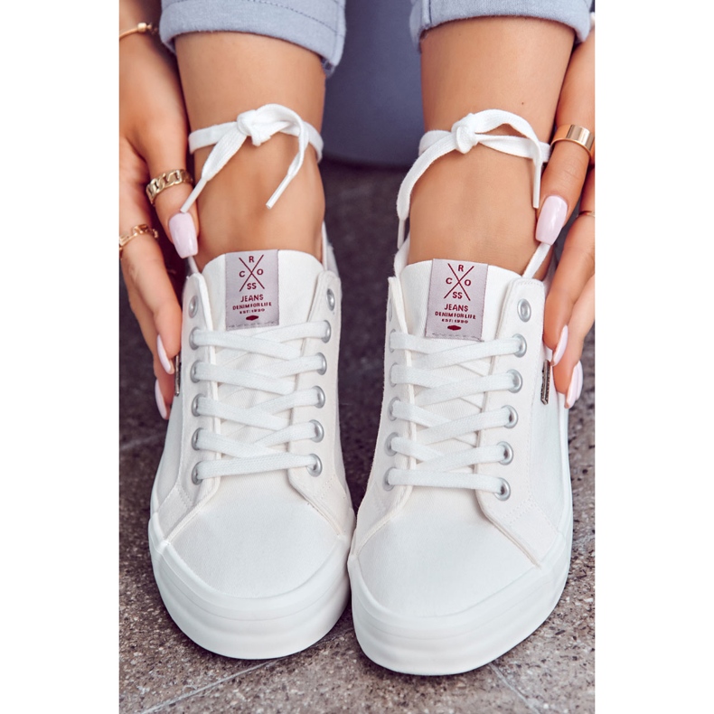 Sneakers Donna Tie Cross Jeans JJ2R4038C Bianche bianco 2