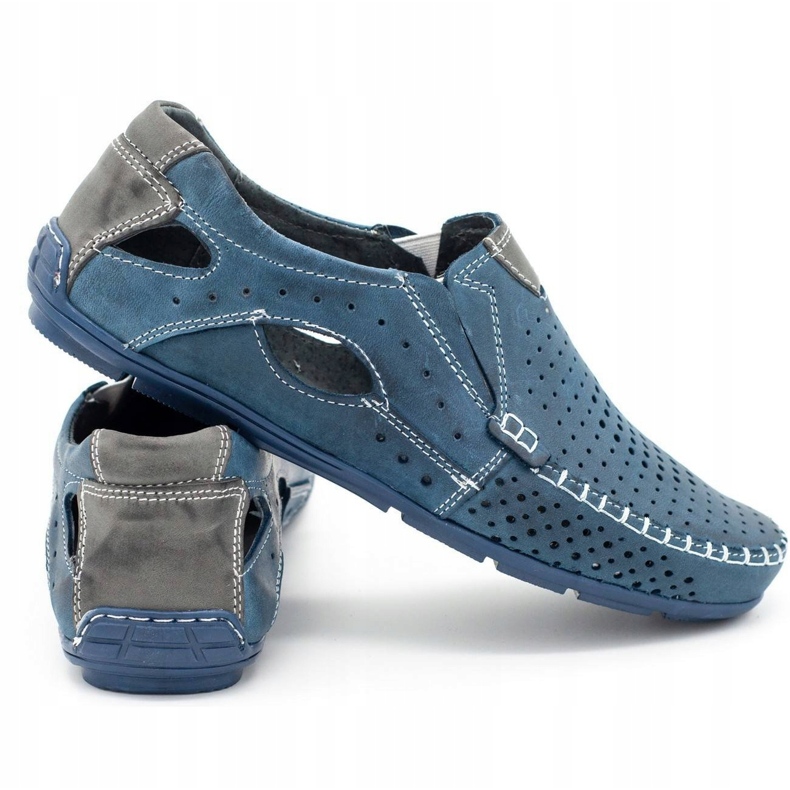 Olivier Mocassini estivi 901 da uomo, colore blu navy 3