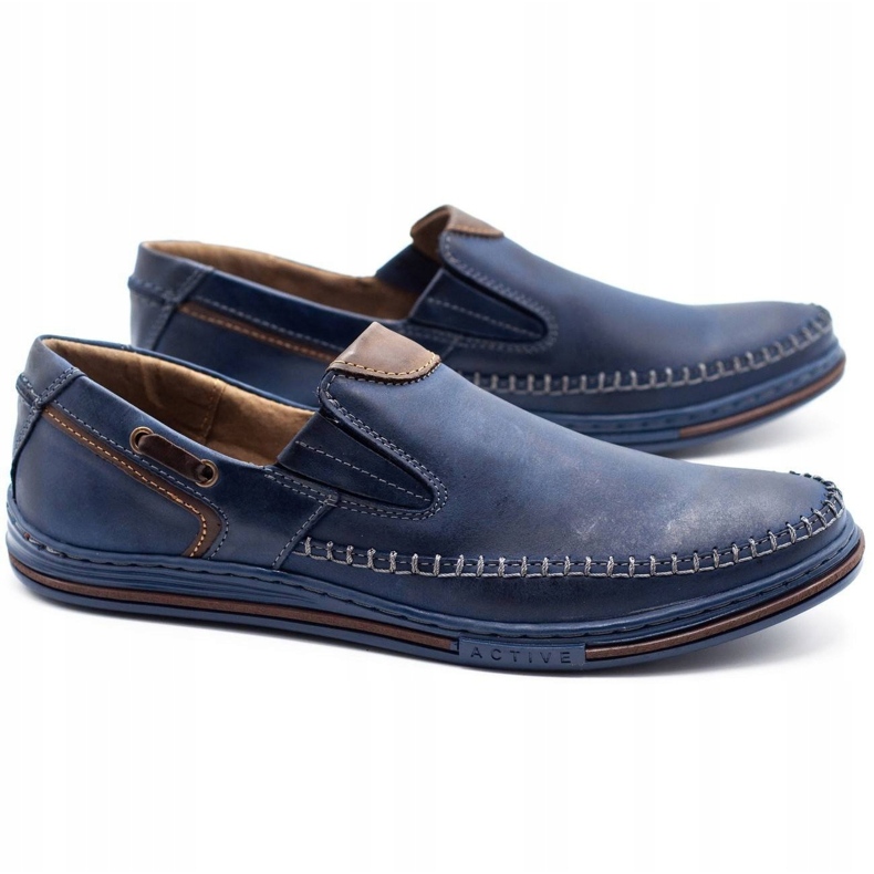 Polbut Scarpe uomo mocassini 09 blu navy 2
