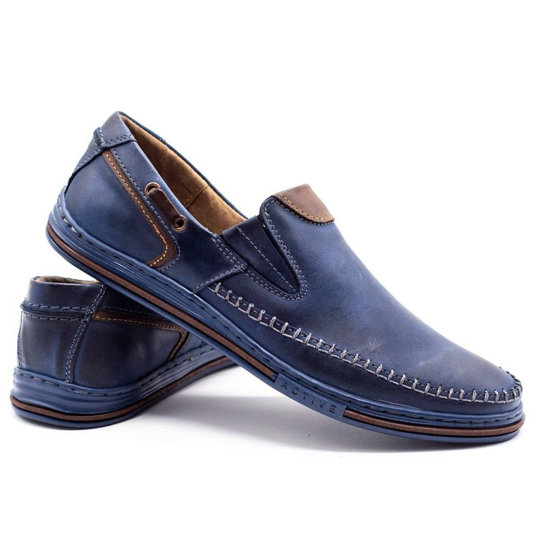 Polbut Scarpe uomo mocassini 09 blu navy 3