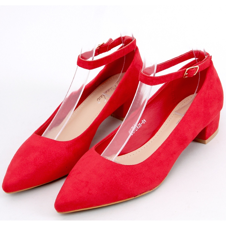 Bellis Décolleté rosse con tacco basso rosso 1