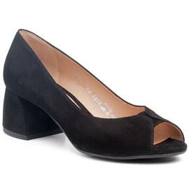 Marco Shoes Décolleté in camoscio nero con tacco stabile 1
