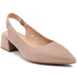 Marco Shoes Sandalo in camoscio beige con jais decorativi 1