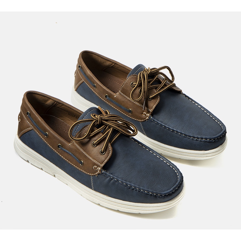 Scarpe da uomo Creemore blu navy marrone 1