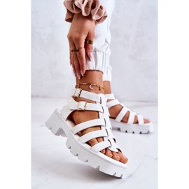 PS1 Sandali In Pelle Con Strisce Bianche Minorite bianco 1