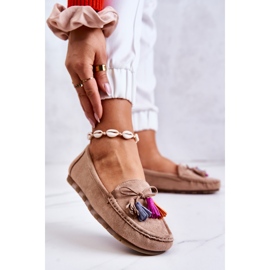 PS1 Mocassini da donna in camoscio Wilessa beige scuro 1