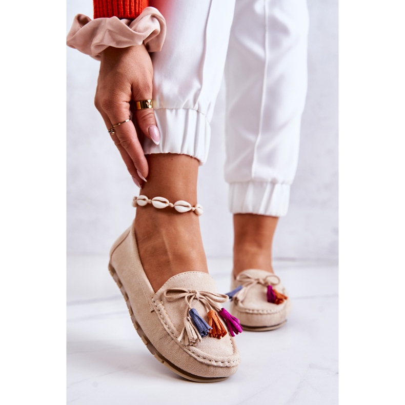 PS1 Mocassini da donna in camoscio beige chiaro Wilessa 2