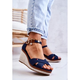 PS1 Sandali Veenus da donna blu navy con zeppa 2