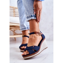 PS1 Sandali Veenus da donna blu navy con zeppa 1