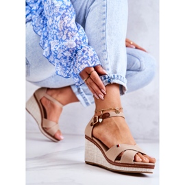 PS1 Sandali da donna con zeppa Veenus beige scuro 1