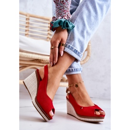 PS1 Comodi sandali da donna con fibbia rossa Thallas rosso 2