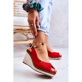 PS1 Comodi sandali da donna con fibbia rossa Thallas rosso 1
