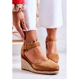 PS1 Espadrillas marroni da donna su zeppa in tamarill marrone 2