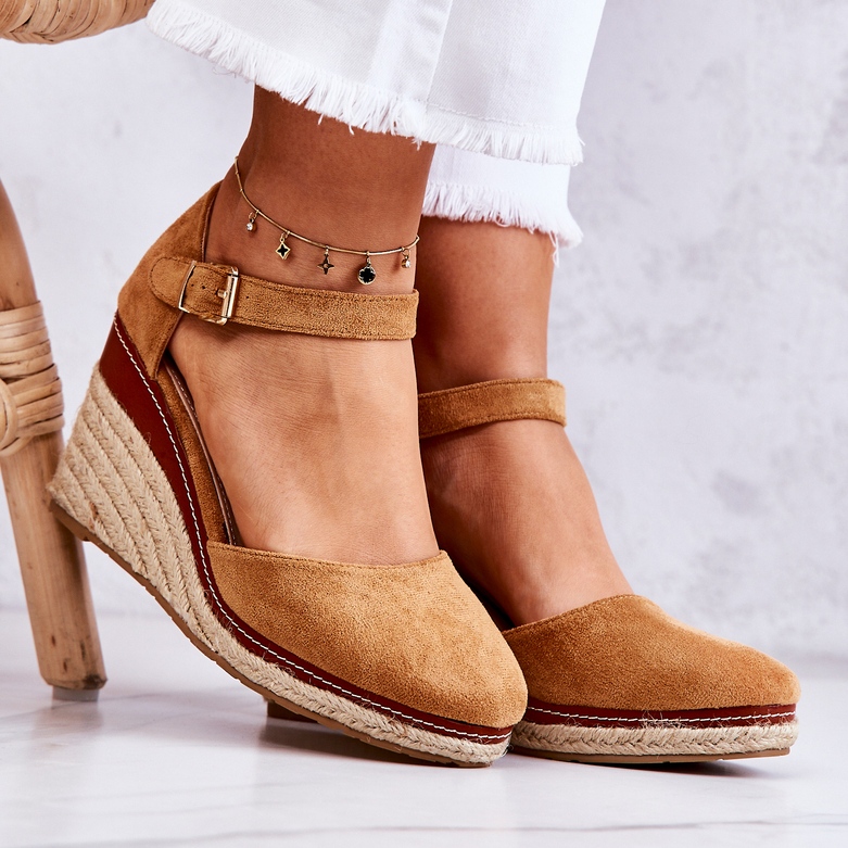 PS1 Espadrillas marroni da donna su zeppa in tamarill marrone 1