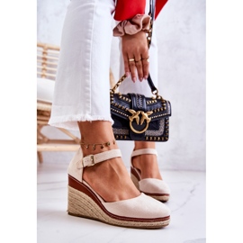 PS1 Espadrillas Beige Da Donna Su Zeppe Tamarill 2