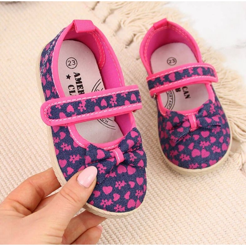 Ballerine Sneakers Blu Navy Jr American Club rosa 1