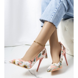 Stiletti rosa con motivo floreale Jalisa bianco multicolore 1