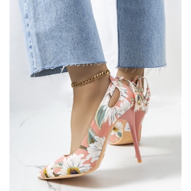 Stiletti rosa con motivo floreale Jalisa bianco multicolore 2