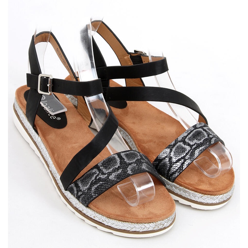 Sandali espadrillas neri Katia oro nero 1