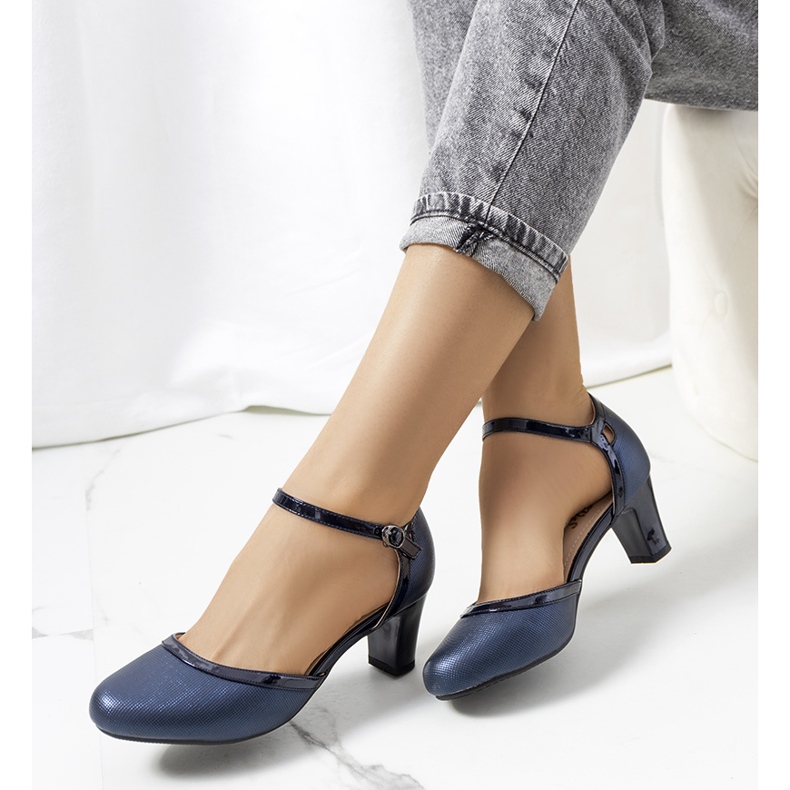 Décolleté Stayner lucide blu navy 1